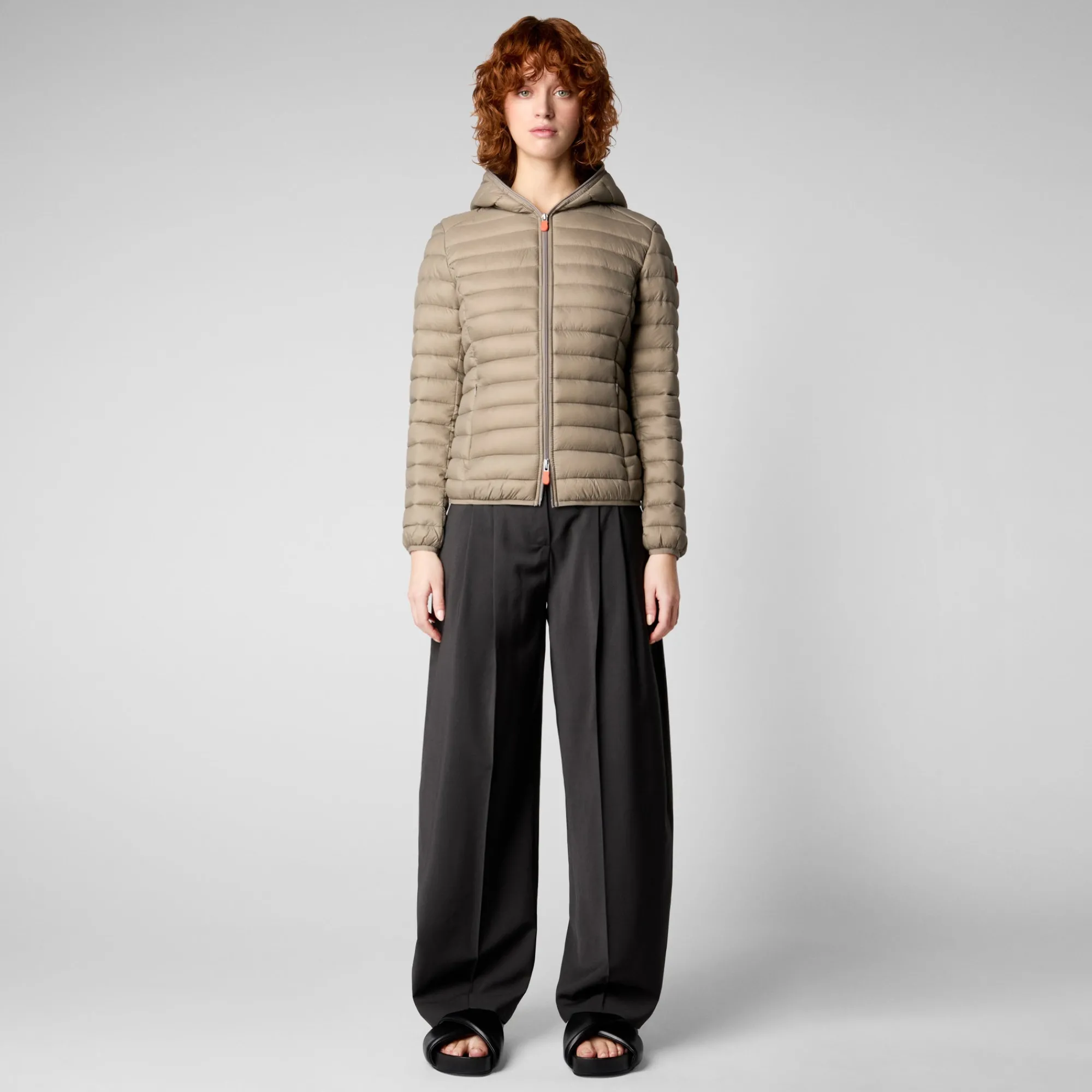 Save The Duck Animal-Free Steppjacken>Animal-free Damen-Steppjacke Daisy Mit Kapuze In Elefantengrau