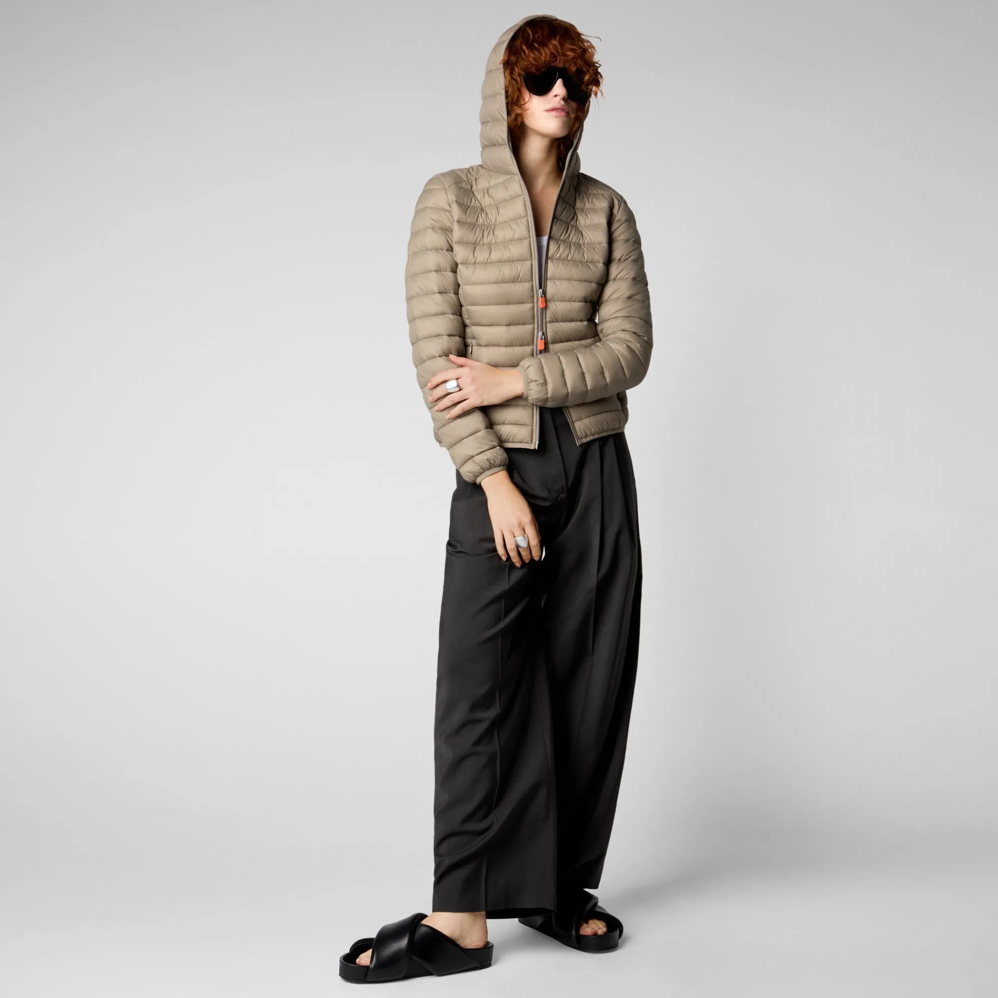 Save The Duck Animal-Free Steppjacken>Animal-free Damen-Steppjacke Daisy Mit Kapuze In Elefantengrau