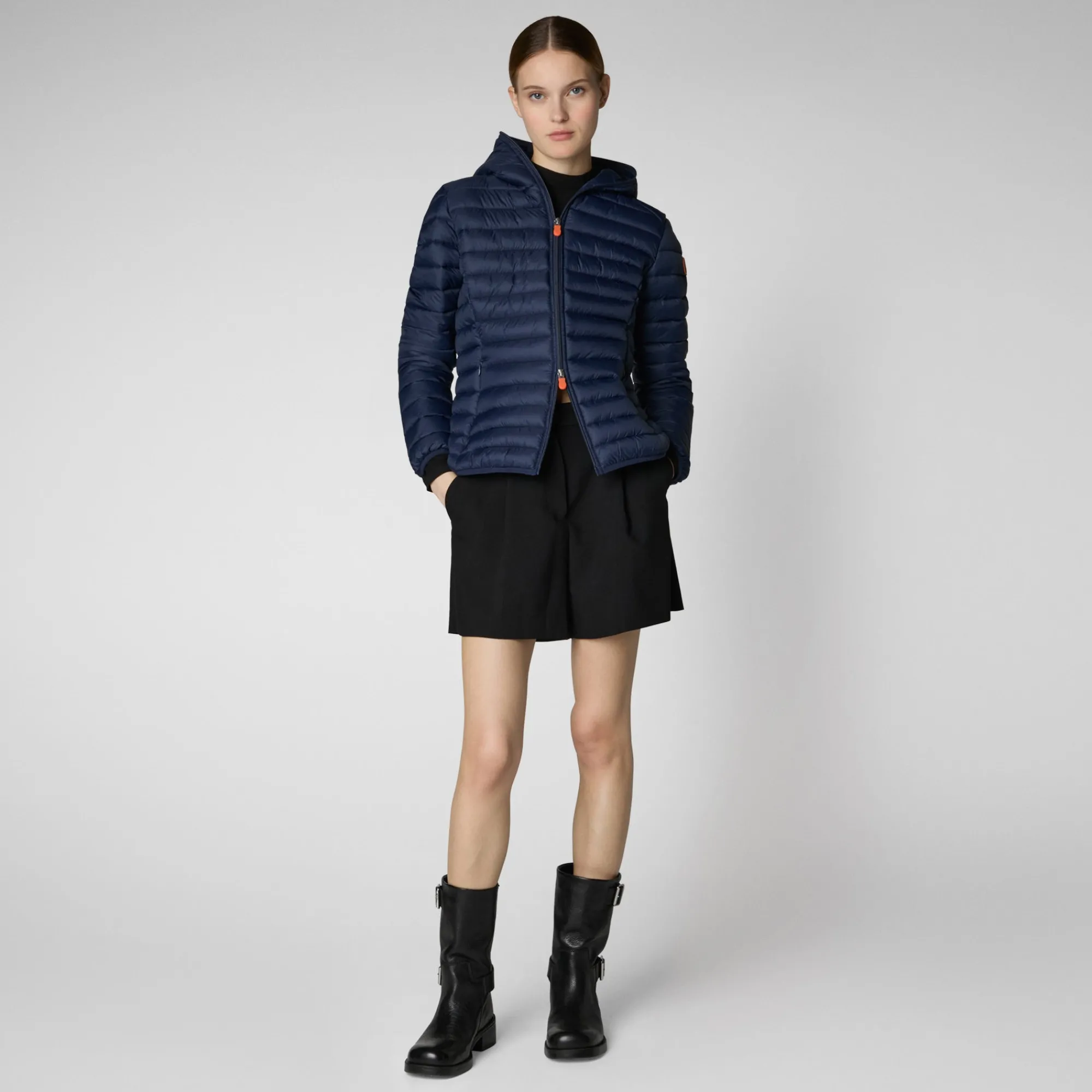 Save The Duck Animal-Free Steppjacken>Animal-free Damen-Steppjacke Daisy Mit Kapuze In Marineblau