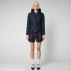 Save The Duck Animal-Free Steppjacken>Animal-free Damen-Steppjacke Daisy Mit Kapuze In Blauschwarz