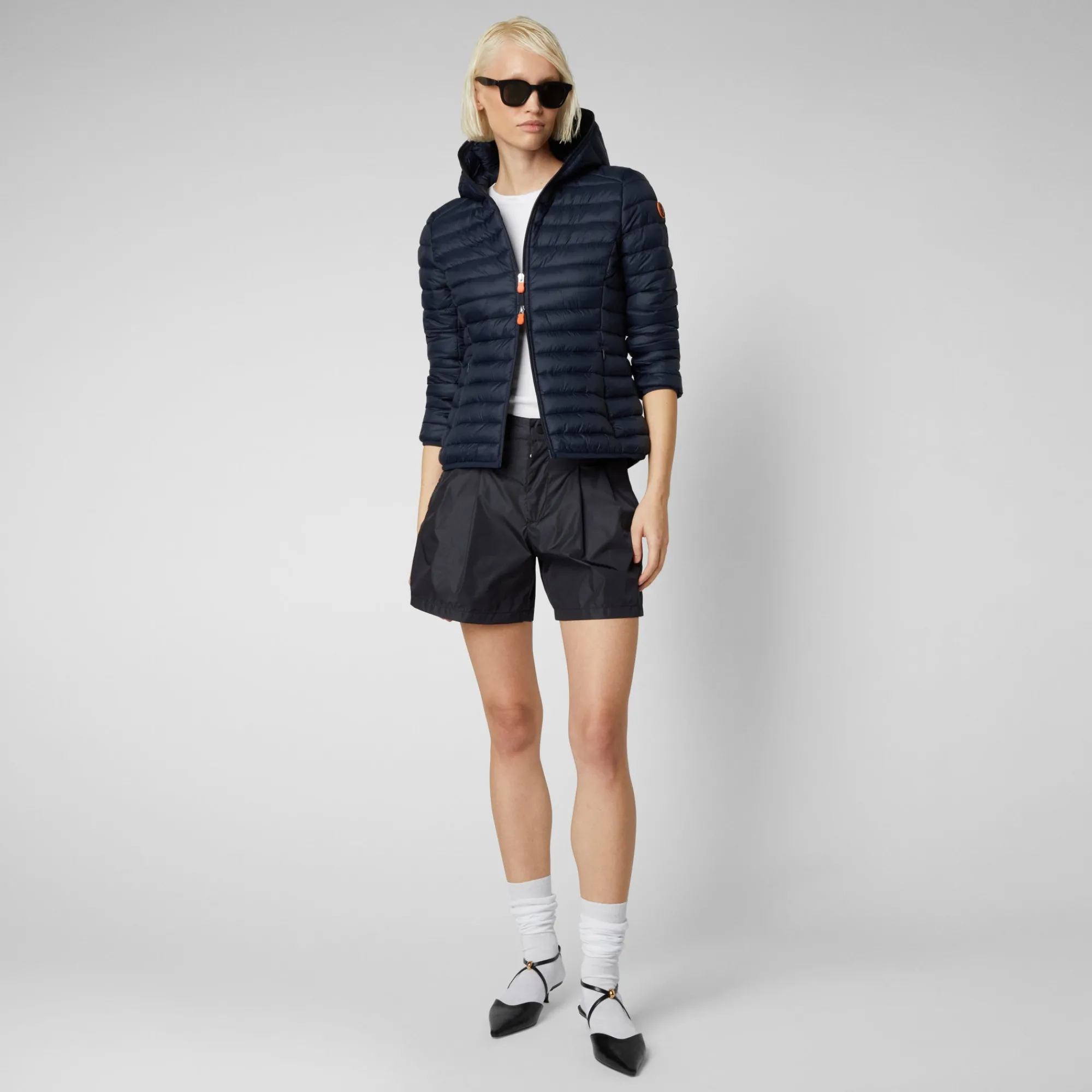 Save The Duck Animal-Free Steppjacken>Animal-free Damen-Steppjacke Daisy Mit Kapuze In Blauschwarz