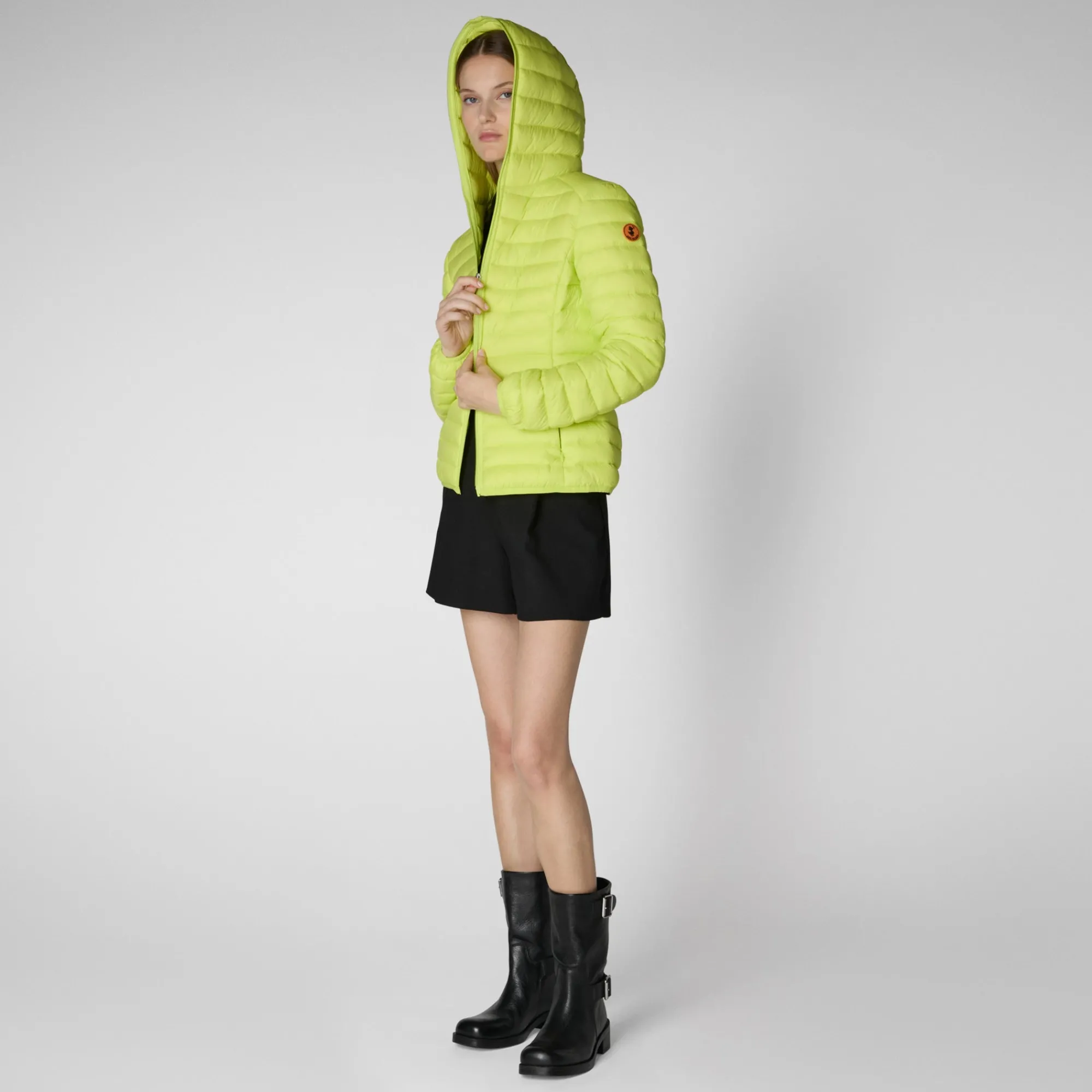 Save The Duck Animal-Free Steppjacken>Animal-free Damen-steppjacke Daisy Mit Kapuze In Lichen Green Limettengrün