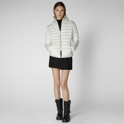 Save The Duck Animal-Free Steppjacken>Animal-free Damen-steppjacke Alexis Mit Kapuze In Cremeweiß Cremefarben