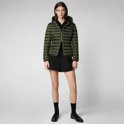 Save The Duck Animal-Free Steppjacken>Animal-free Damen-steppjacke Alexis Mit Kapuze In Tannengrün