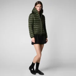 Save The Duck Animal-Free Steppjacken>Animal-free Damen-steppjacke Alexis Mit Kapuze In Tannengrün
