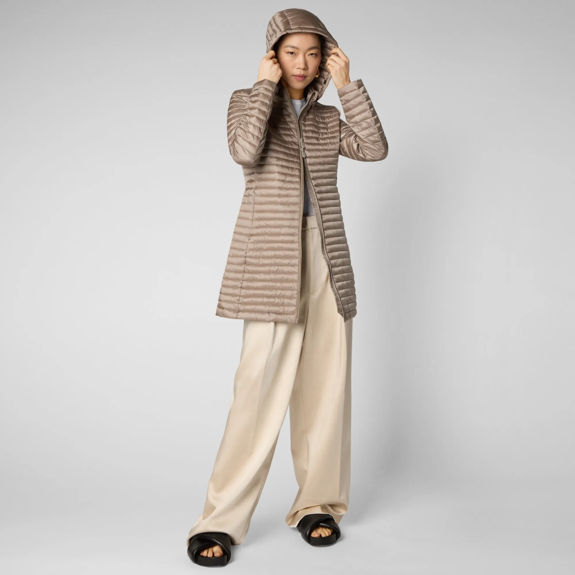 Save The Duck Animal-Free Steppjacken>Animal-free Damen-steppjacke Megs In Perlgrau
