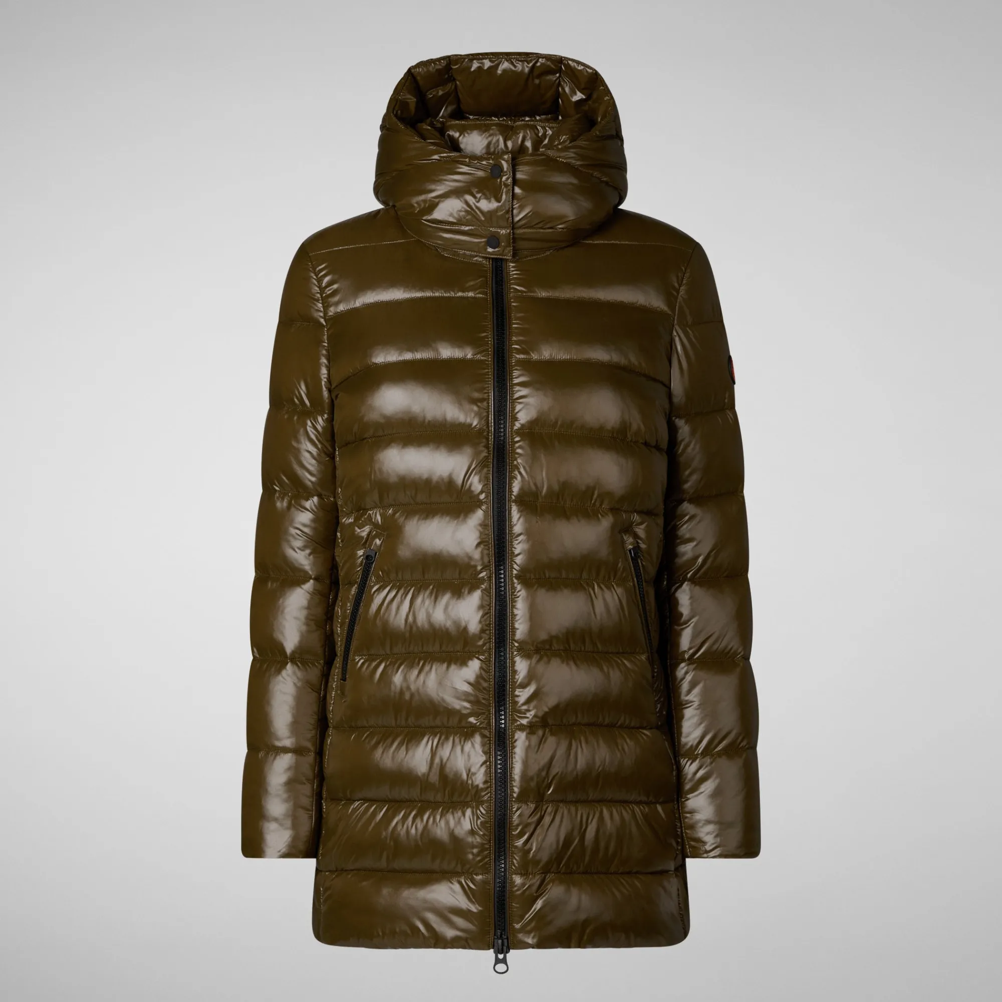 Save The Duck Animal-Free Steppjacken>Animal-free Damen-steppjacke Marjorie Mit Kapuze In Bark Green Vert militaire