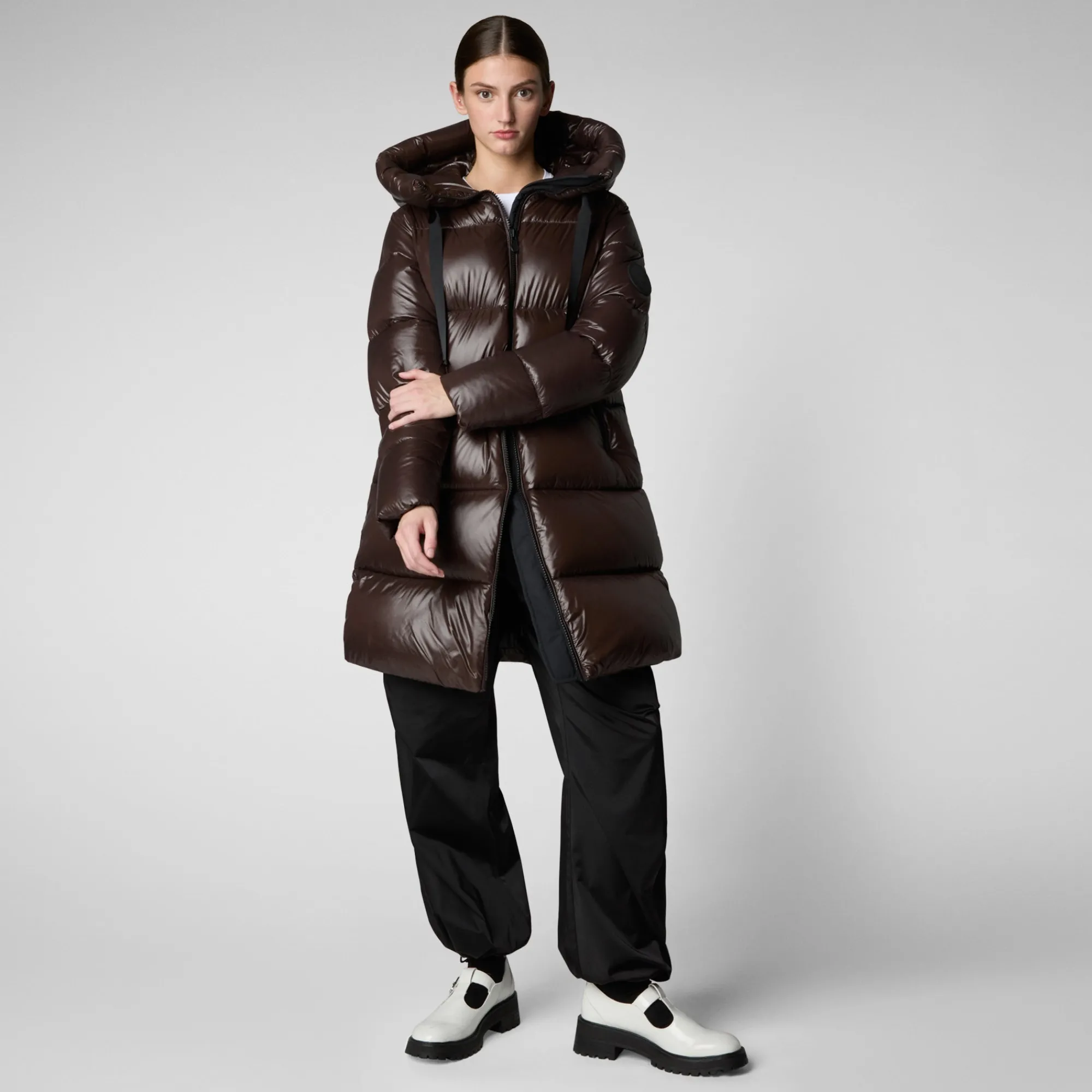 Save The Duck Animal-Free Steppjacken>Animal-free Damen-steppjacke Isabel Mit Kapuze In Braunschwarz