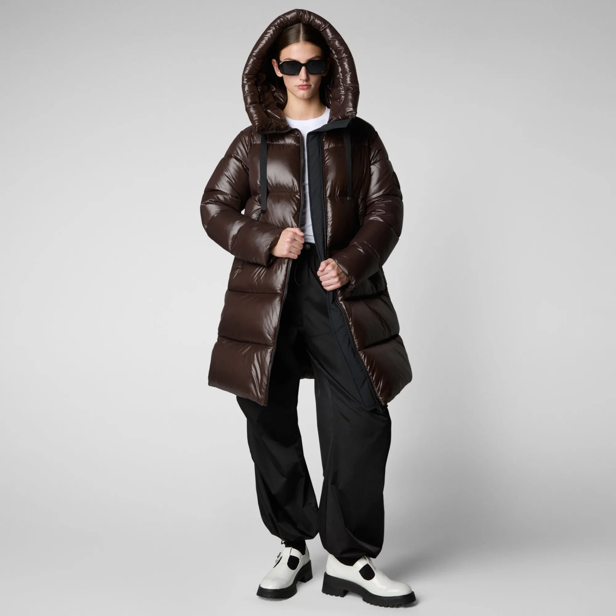 Save The Duck Animal-Free Steppjacken>Animal-free Damen-steppjacke Isabel Mit Kapuze In Braunschwarz