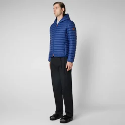 Save The Duck Animal-Free Steppjacken>Animal-free Herren-Steppjacke Donald Mit Kapuze In Eclipseblau
