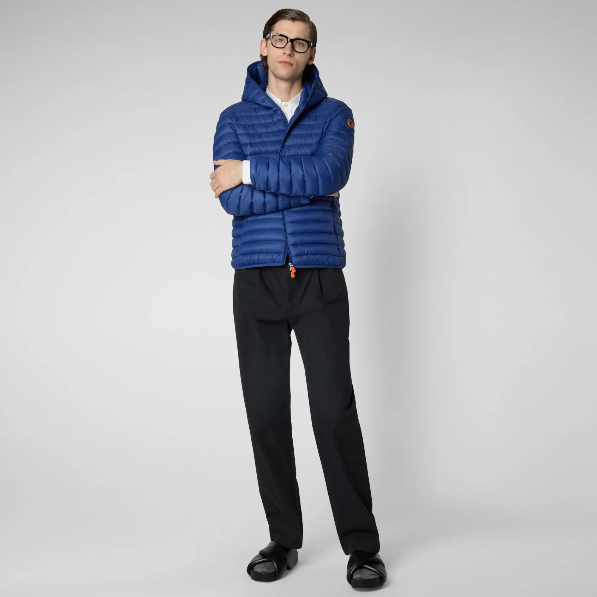 Save The Duck Animal-Free Steppjacken>Animal-free Herren-Steppjacke Donald Mit Kapuze In Eclipseblau