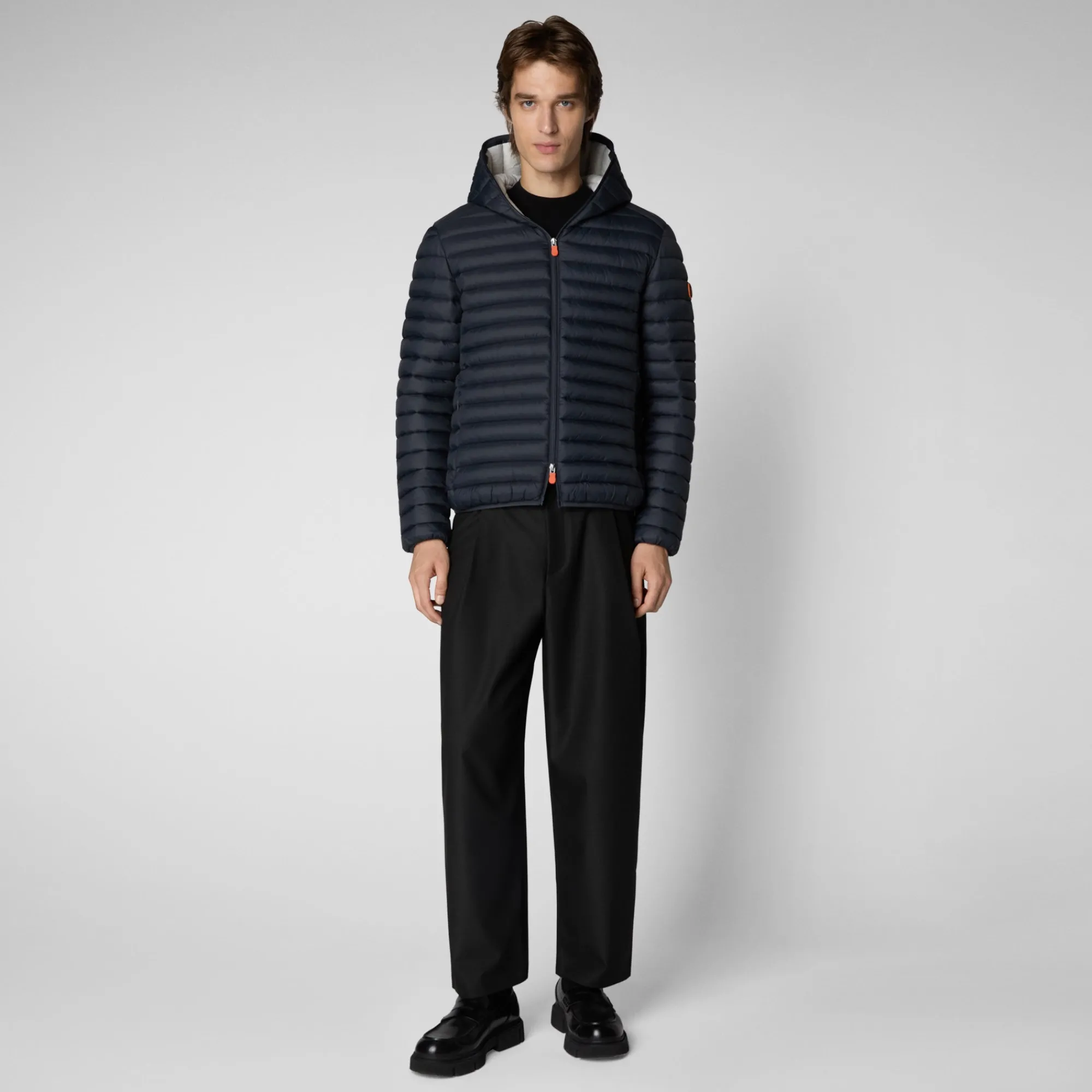 Save The Duck Animal-Free Steppjacken>Animal-free Herren-steppjacke Donald Mit Kapuze In Grey Schwarz Grauschwarz