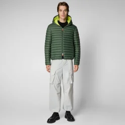 Save The Duck Animal-Free Steppjacken>Animal-free Herren-steppjacke Donald Mit Kapuze In Thyme Green Thymiangrün