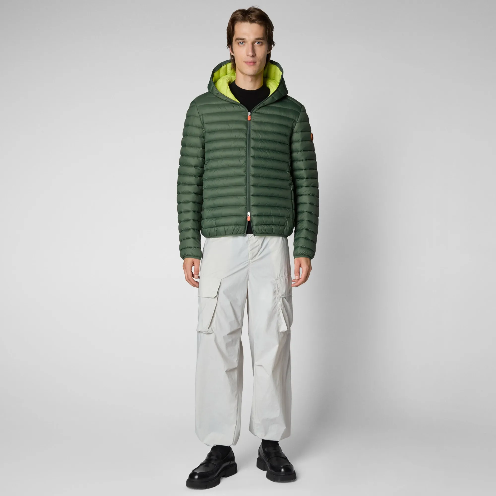 Save The Duck Animal-Free Steppjacken>Animal-free Herren-steppjacke Donald Mit Kapuze In Thyme Green Thymiangrün