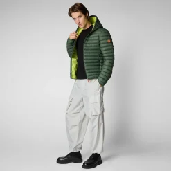 Save The Duck Animal-Free Steppjacken>Animal-free Herren-steppjacke Donald Mit Kapuze In Thyme Green Thymiangrün
