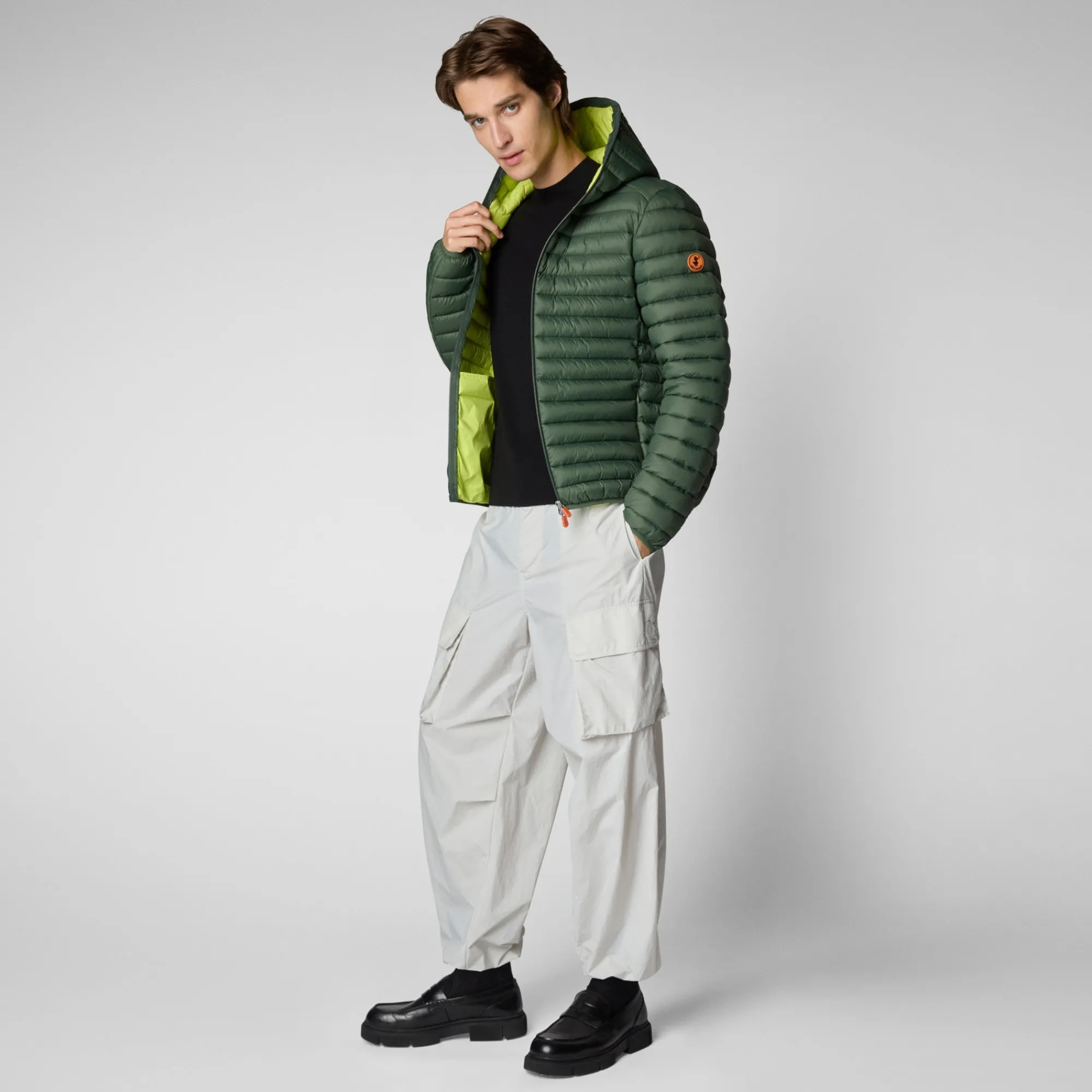 Save The Duck Animal-Free Steppjacken>Animal-free Herren-steppjacke Donald Mit Kapuze In Thyme Green Thymiangrün