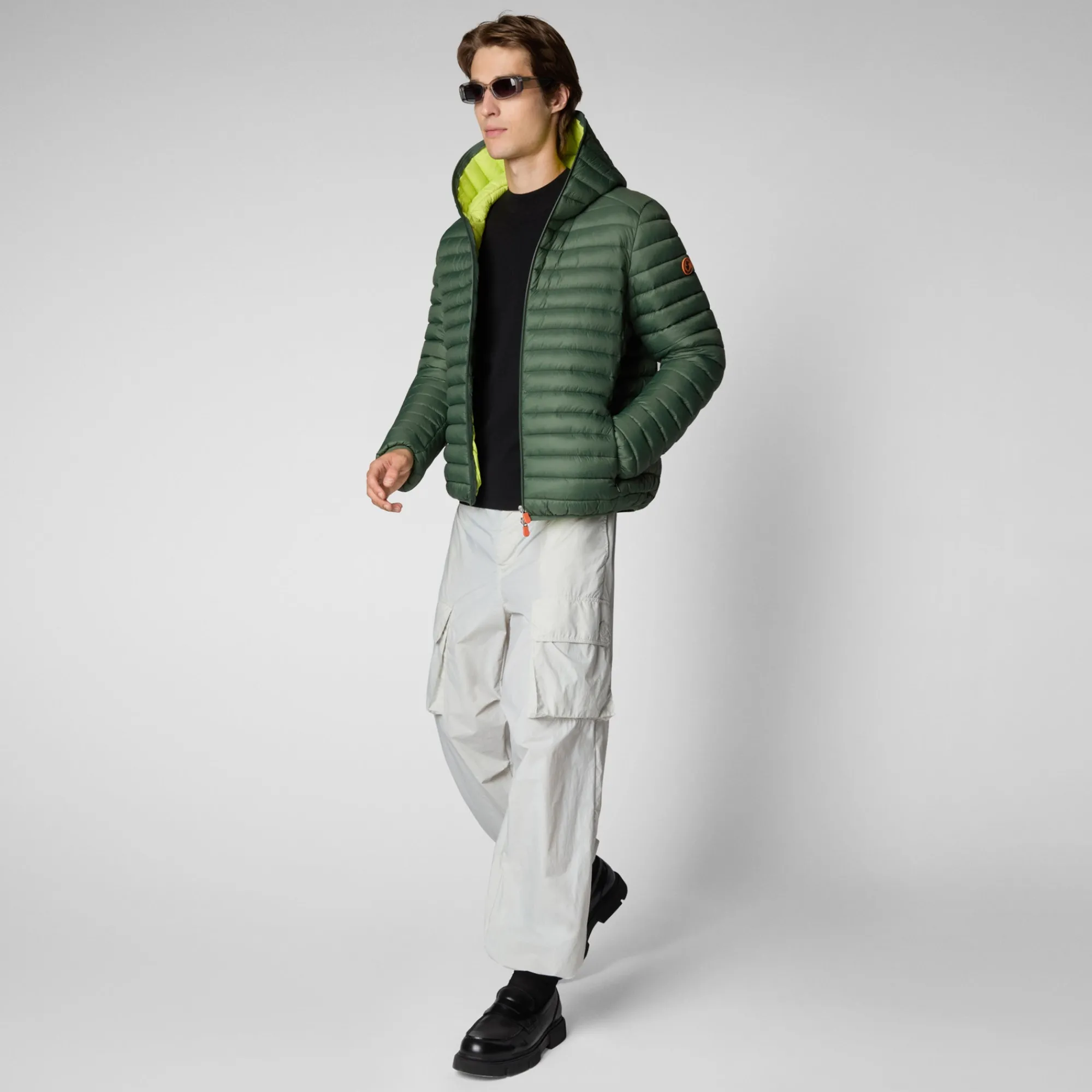 Save The Duck Animal-Free Steppjacken>Animal-free Herren-steppjacke Donald Mit Kapuze In Thyme Green Thymiangrün