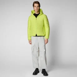 Save The Duck Animal-Free Steppjacken>Animal-free Herren-steppjacke Donald Mit Kapuze In Lichen Green Limettengrün