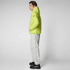 Save The Duck Animal-Free Steppjacken>Animal-free Herren-steppjacke Donald Mit Kapuze In Lichen Green Limettengrün