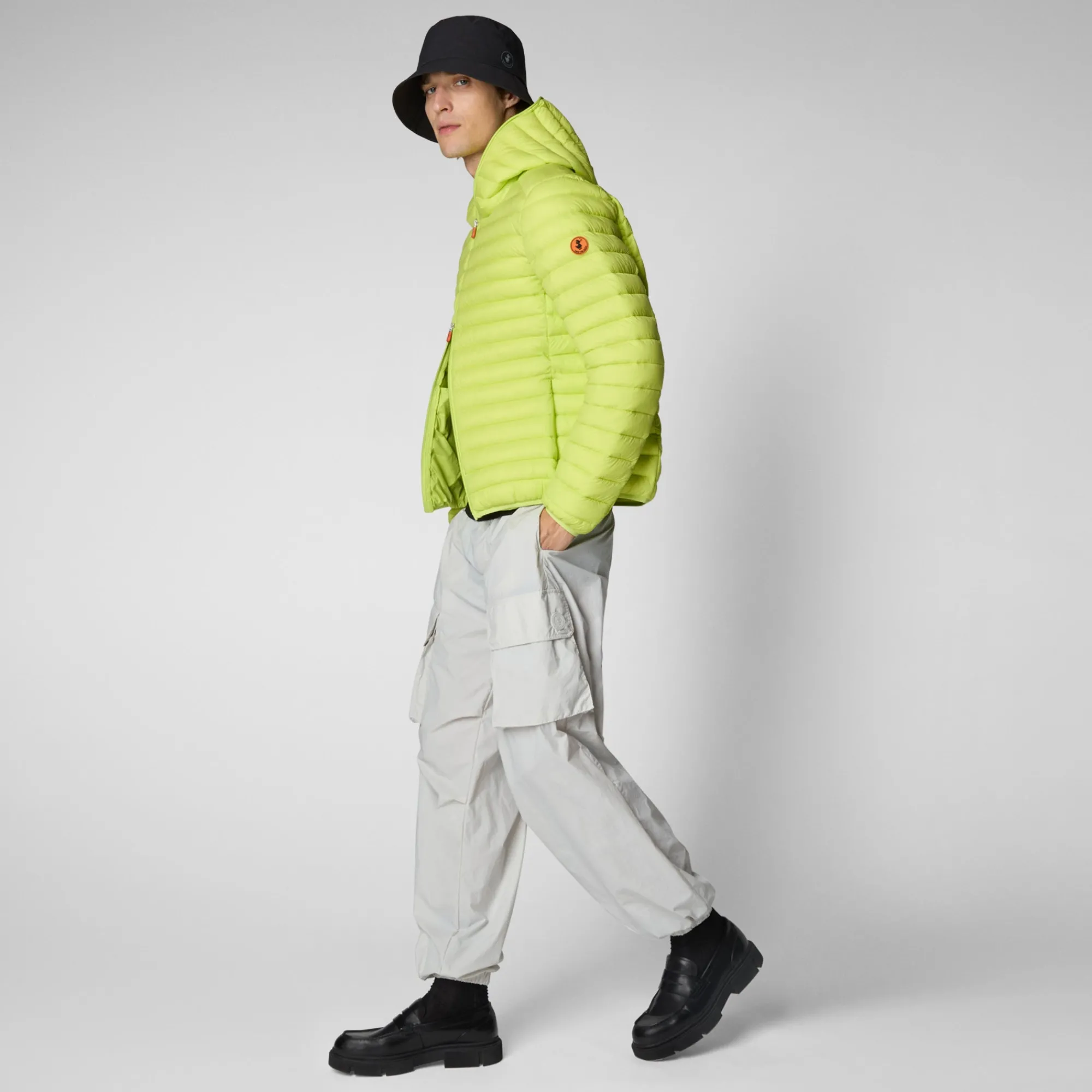 Save The Duck Animal-Free Steppjacken>Animal-free Herren-steppjacke Donald Mit Kapuze In Lichen Green Limettengrün