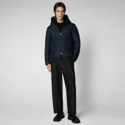 Save The Duck Animal-Free Steppjacken>Animal-free Herren-steppjacke Donald Mit Kapuze In Blauschwarz