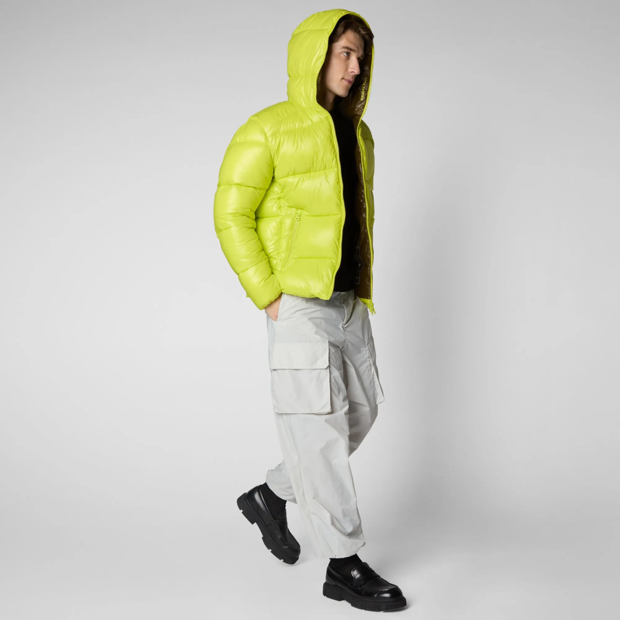 Save The Duck Animal-Free Steppjacken>Animal-free Herren-steppjacke Edgard Mit Kapuze In Lichen Green Limettengrün