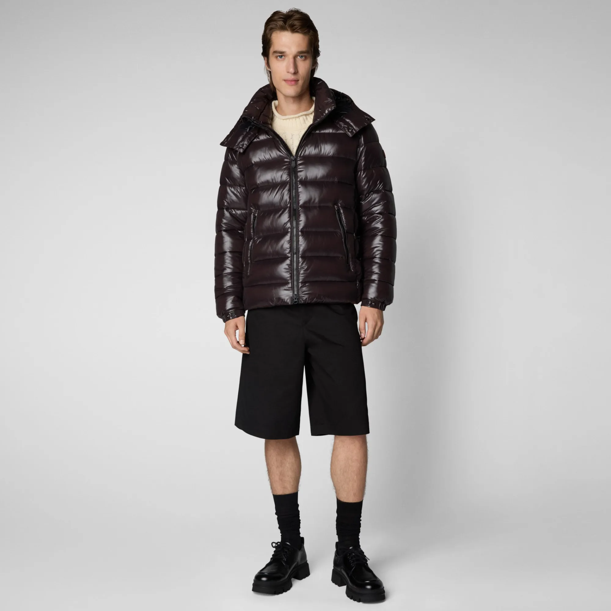 Save The Duck Animal-Free Steppjacken>Animal-free Herren-steppjacke Florian Mit Kapuze In Braunschwarz