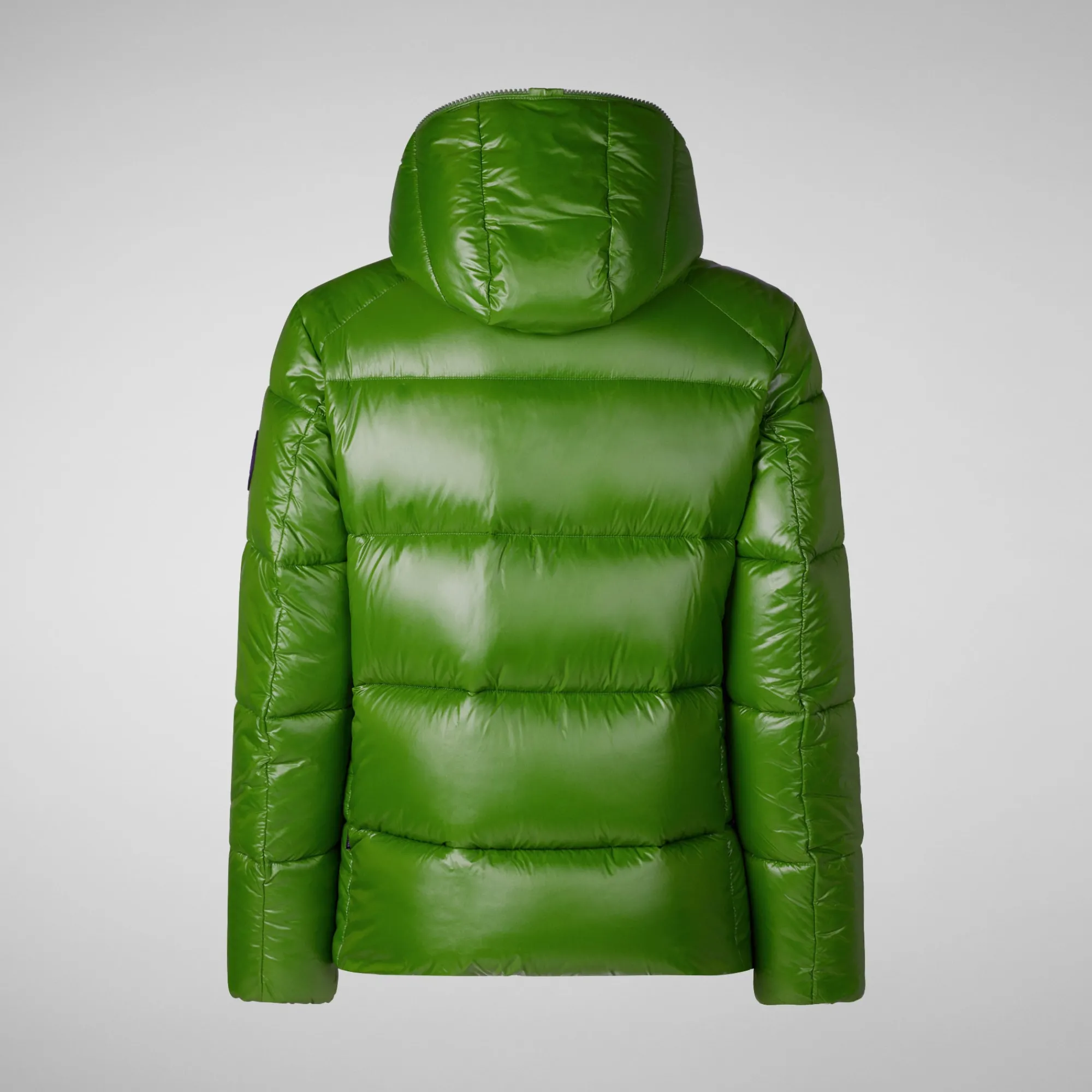 Save The Duck Animal-Free Steppjacken>Animal-free Herren-steppjacke Evander Mit Kapuze In Grass Green Wolf Print Grasgrüner Druck