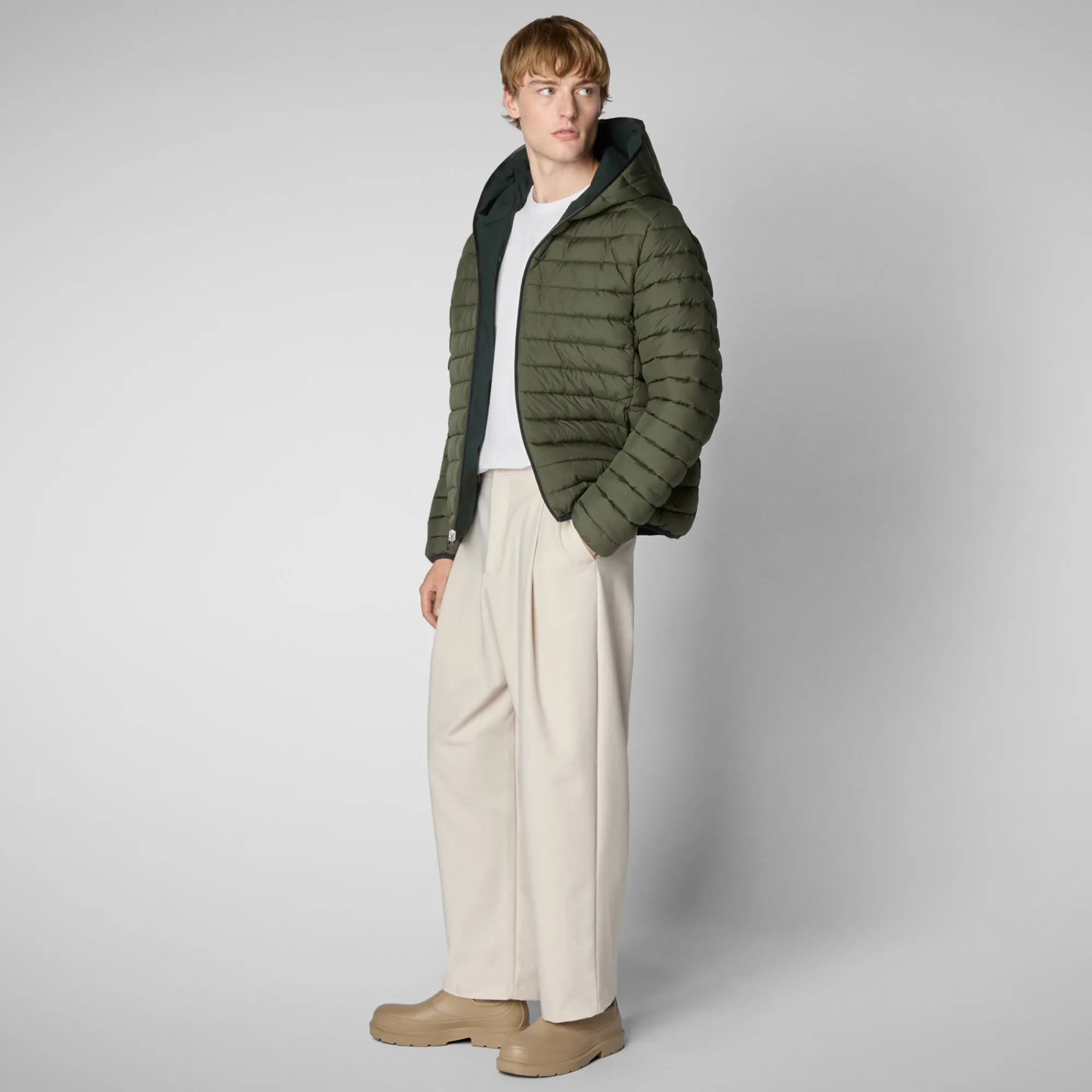 Save The Duck Animal-Free Steppjacken>Animal-free Herren-steppjacke Ezra In Grün-Schwarz