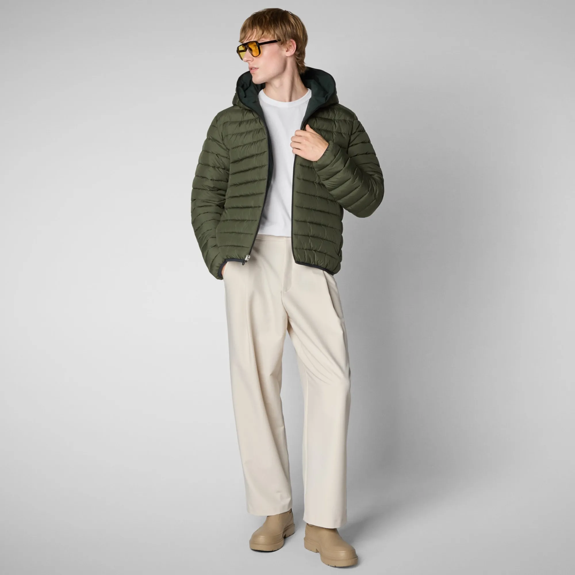 Save The Duck Animal-Free Steppjacken>Animal-free Herren-steppjacke Ezra In Grün-Schwarz