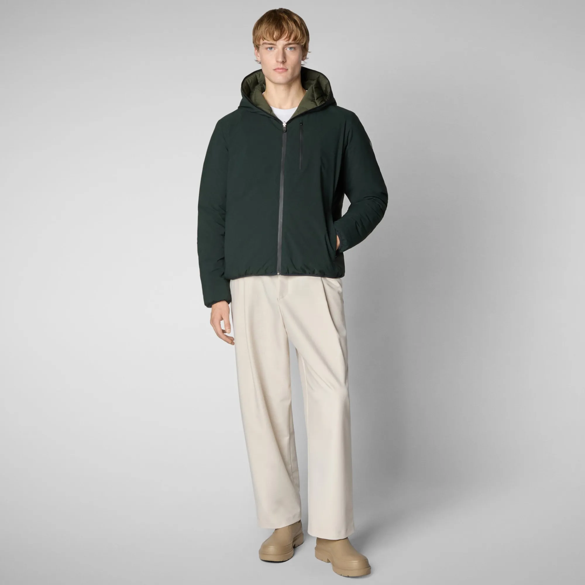 Save The Duck Animal-Free Steppjacken>Animal-free Herren-steppjacke Ezra In Grün-Schwarz