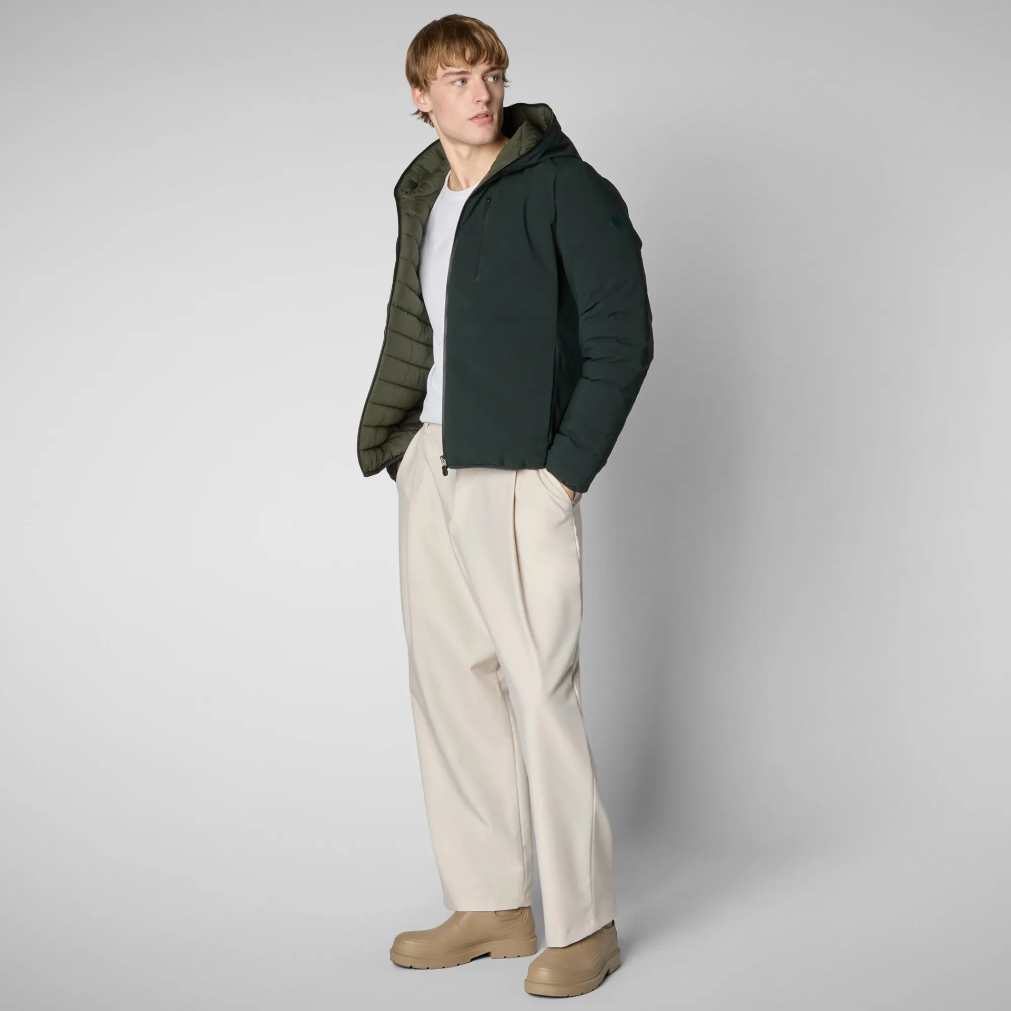 Save The Duck Animal-Free Steppjacken>Animal-free Herren-steppjacke Ezra In Grün-Schwarz