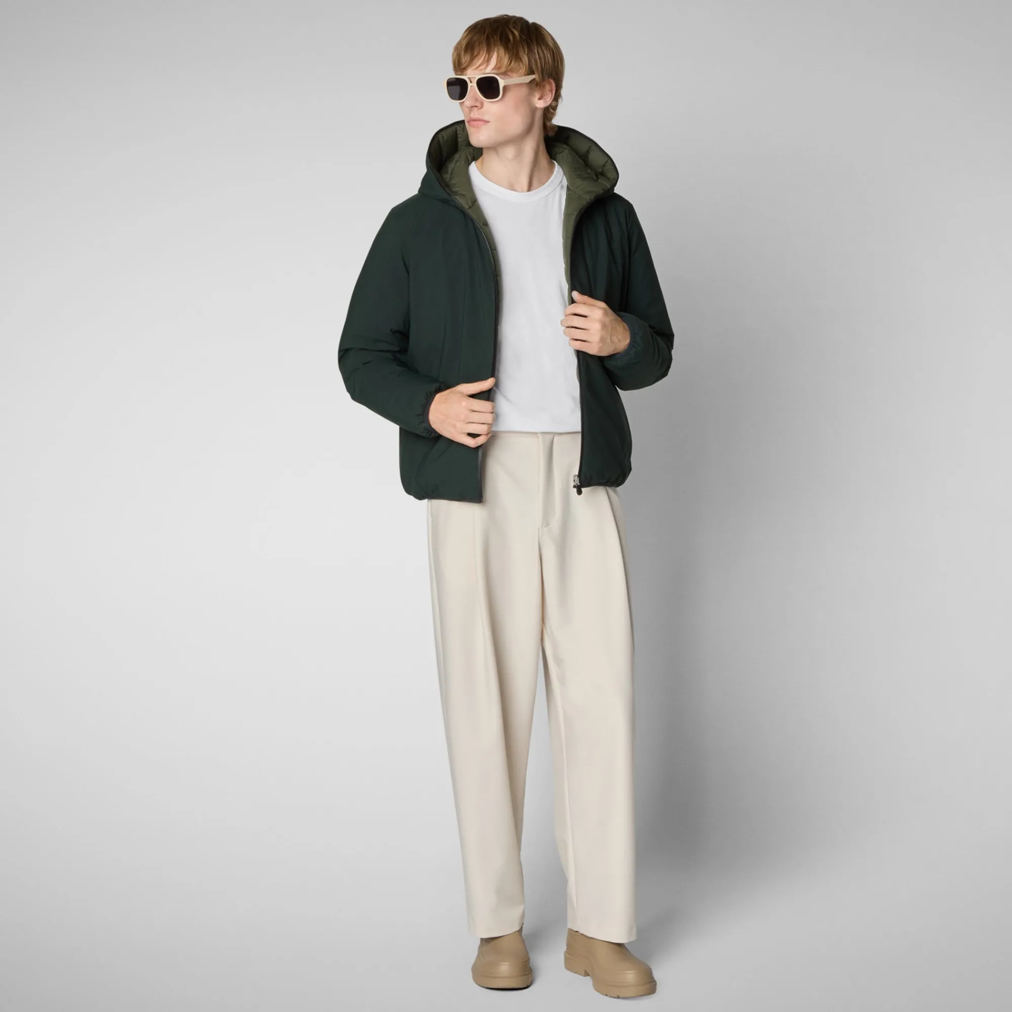 Save The Duck Animal-Free Steppjacken>Animal-free Herren-steppjacke Ezra In Grün-Schwarz