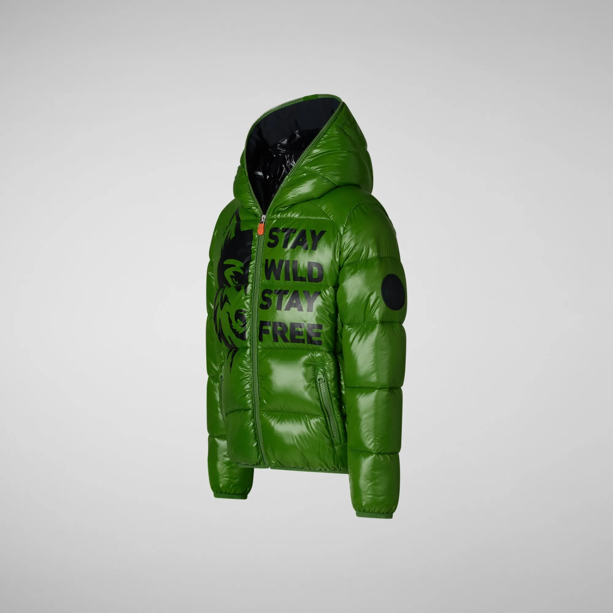Save The Duck Animal-Free Steppjacken>Animal-free Jungen-steppjacke Keegan In Grass Green Wolf Pri Grasgrüner Druck