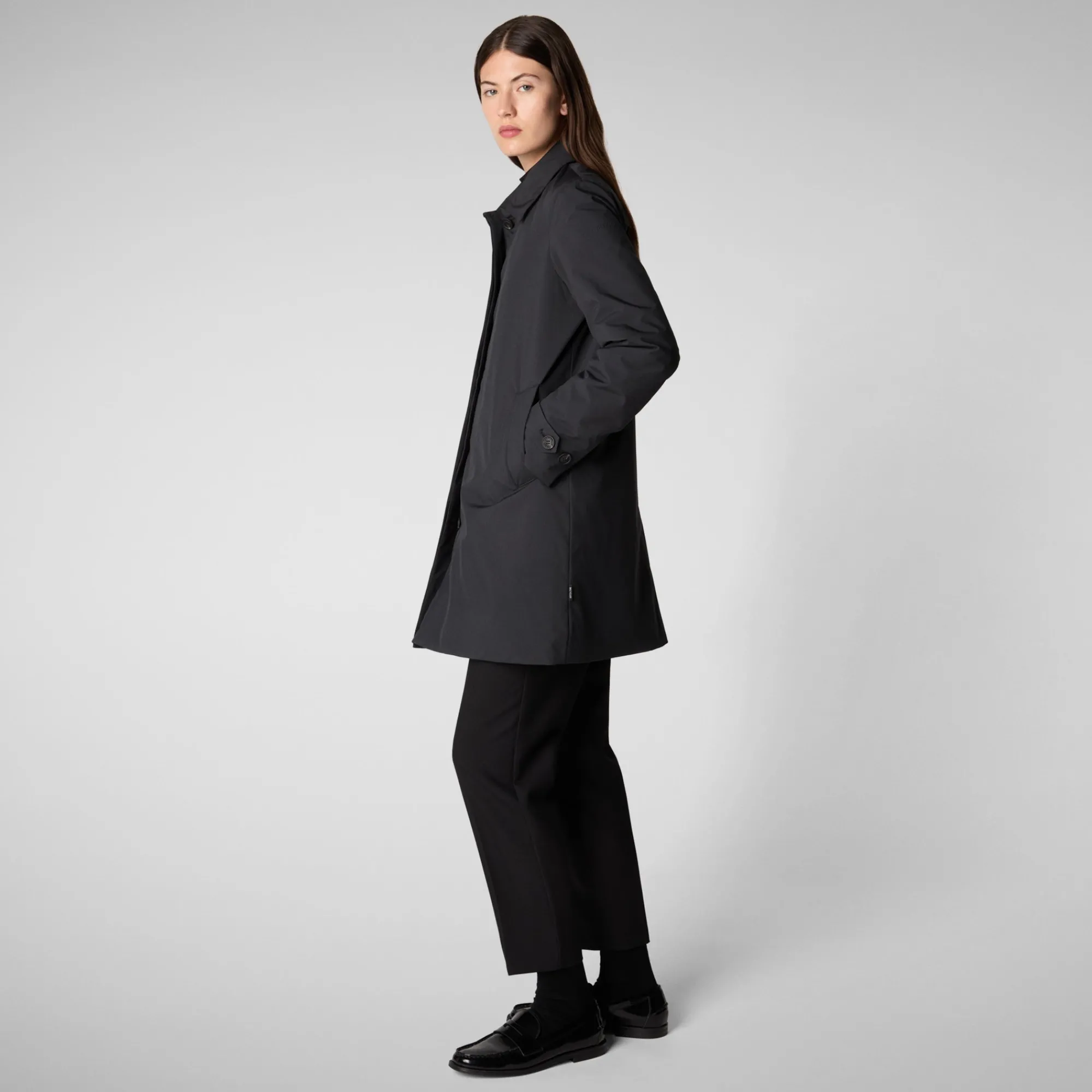 Save The Duck Jacken>DAMEN REGENMANTEL EMBIE IN BLAU SCHWARZ Blauschwarz
