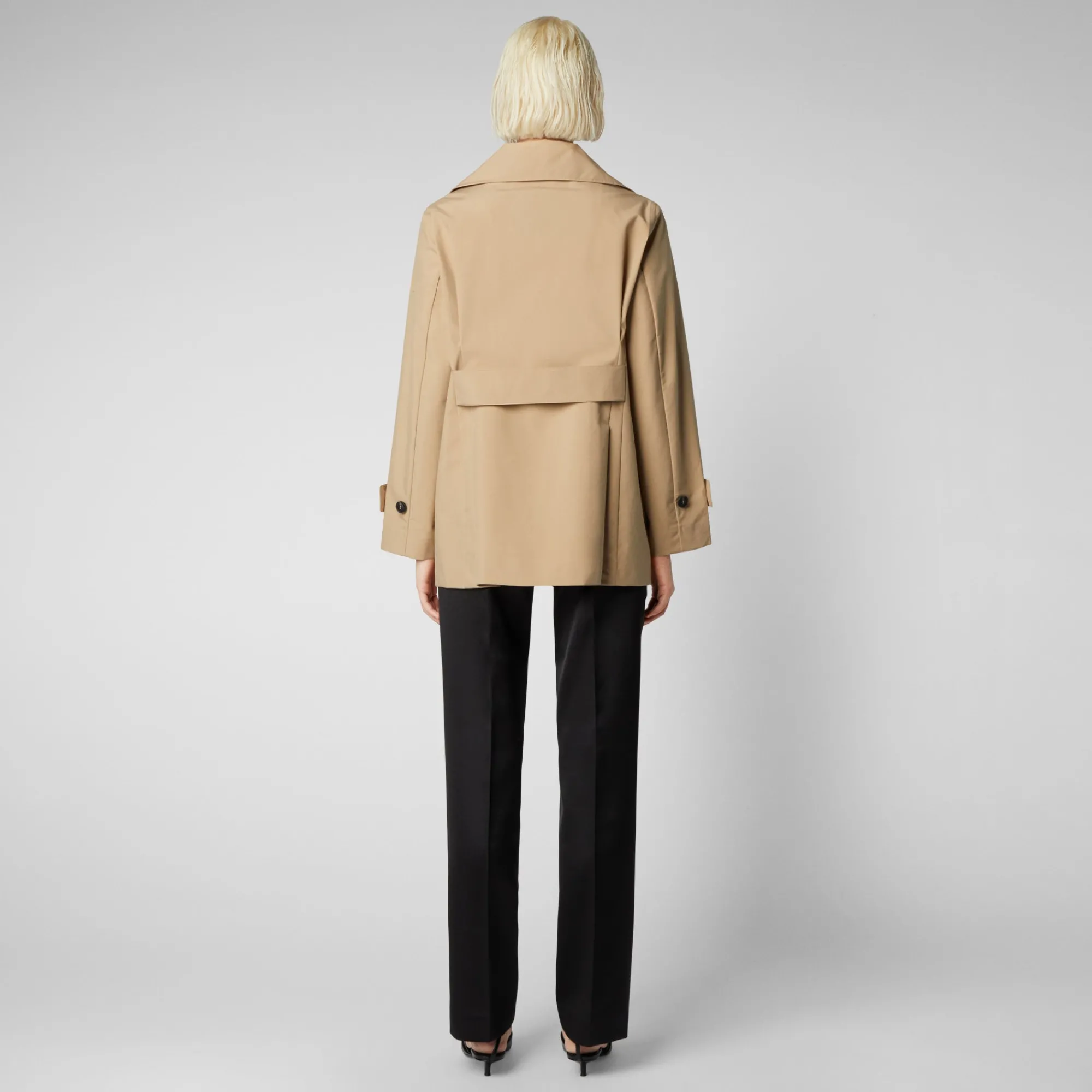 Save The Duck Regenmäntel>Damen Regenmantel Sofi In Sturdust Beige Dunkelbeige