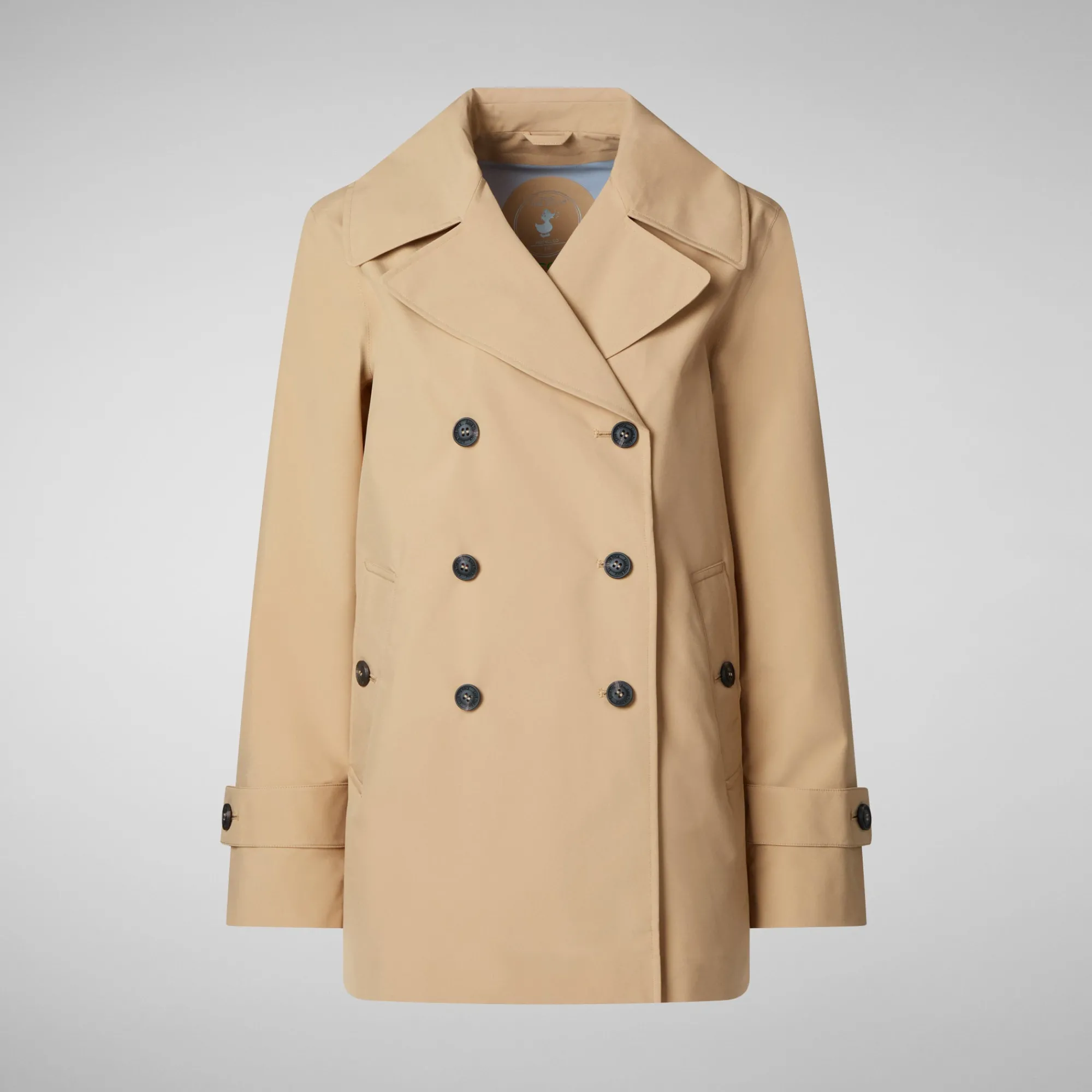 Save The Duck Regenmäntel>Damen Regenmantel Sofi In Sturdust Beige Dunkelbeige