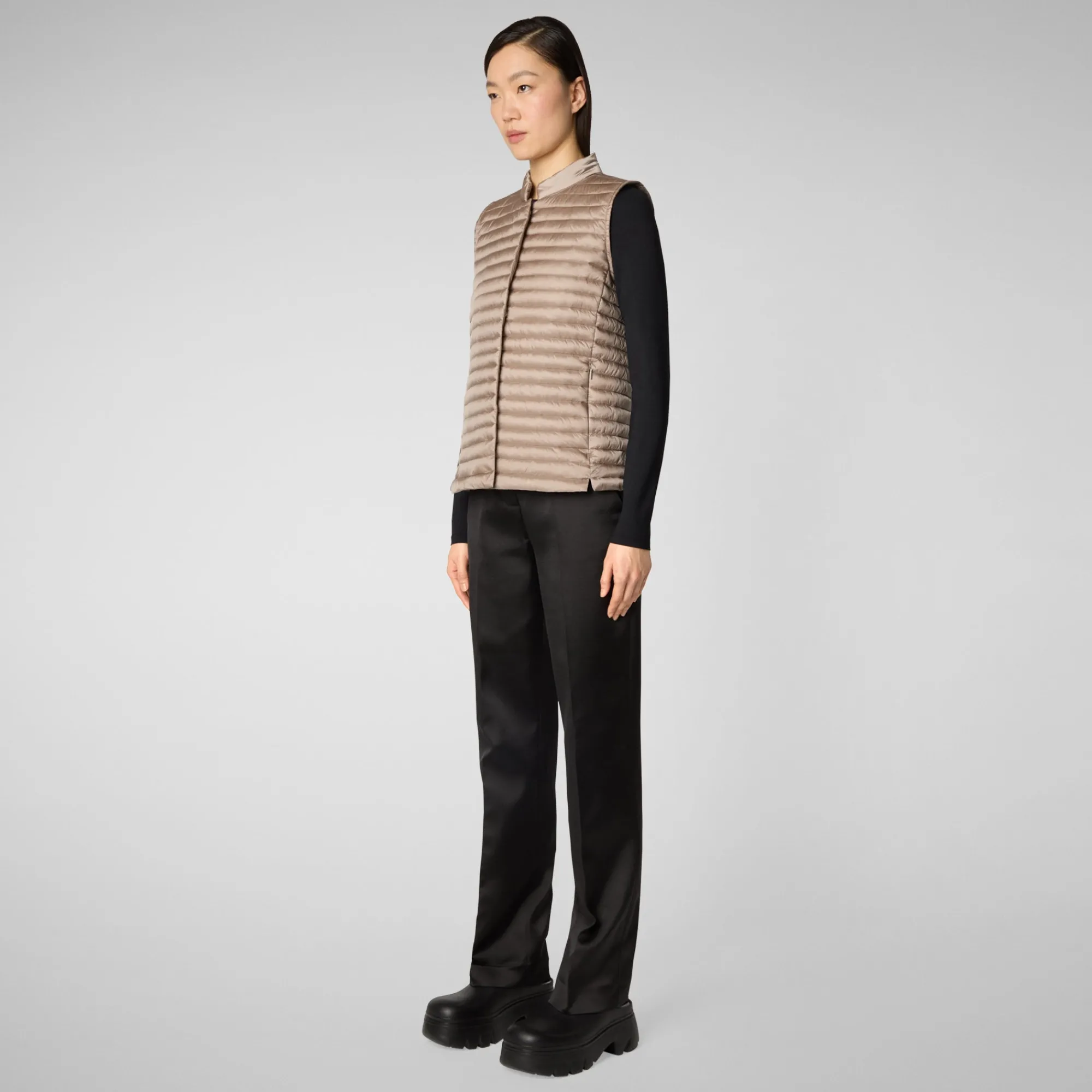 Save The Duck Westen>Damen Steppweste Aria In Perlgrau