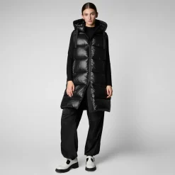 Save The Duck Westen>Damen-steppweste Iria Mit Kapuze In Schwarz