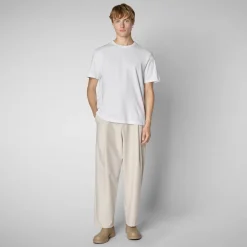 Save The Duck T-Shirts & Sweatshirts>Herren T-shirt Bram In Cremeweiß Cremefarben