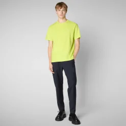Save The Duck T-Shirts & Sweatshirts>Herren T-shirt Bram In Lichen Green Limettengrün