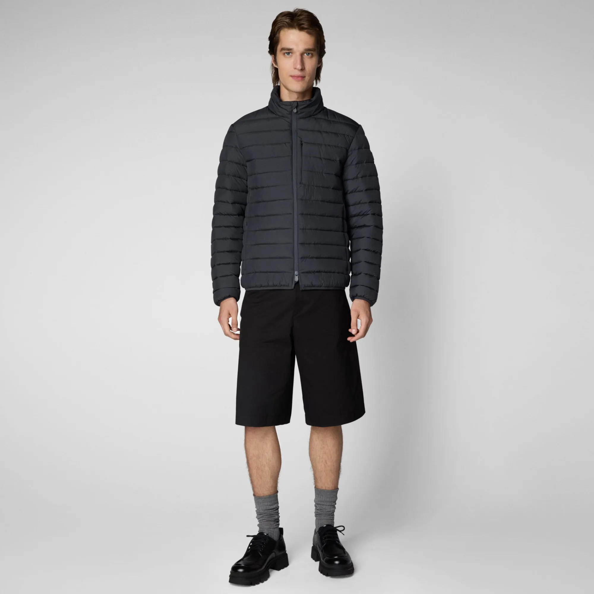 Save The Duck Animal-Free Steppjacken>Herrenjacke Erion In Grey Schwarz Grauschwarz