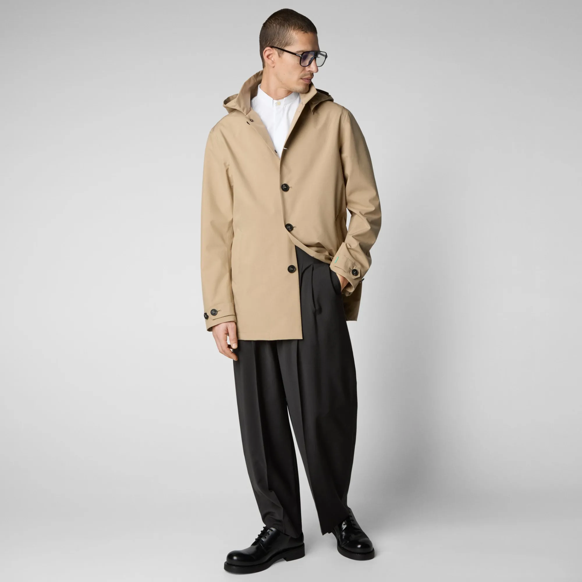 Save The Duck Regenmäntel>Herren-regenjacke Benjamin In Dunkelbeige