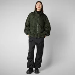 Save The Duck Jacken|Jacken>Unisex-Bomberjacke Usher In Tannengrün