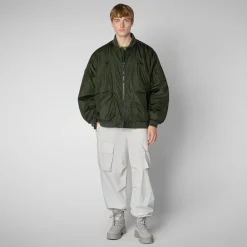 Save The Duck Jacken|Jacken>Unisex-Bomberjacke Usher In Tannengrün