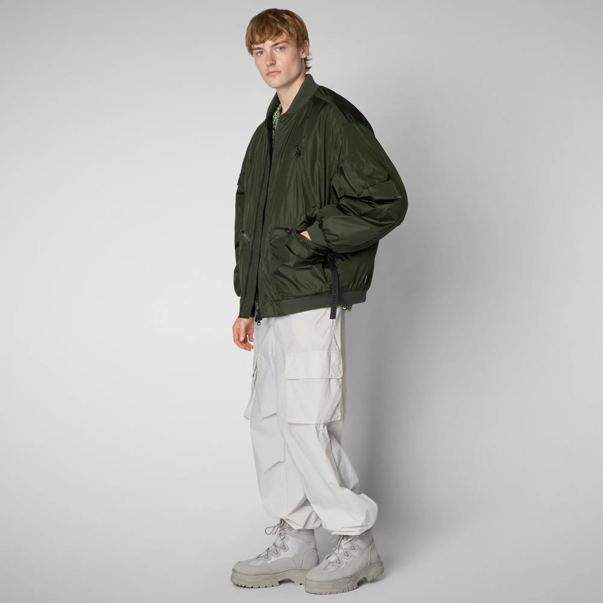 Save The Duck Jacken|Jacken>Unisex-Bomberjacke Usher In Tannengrün