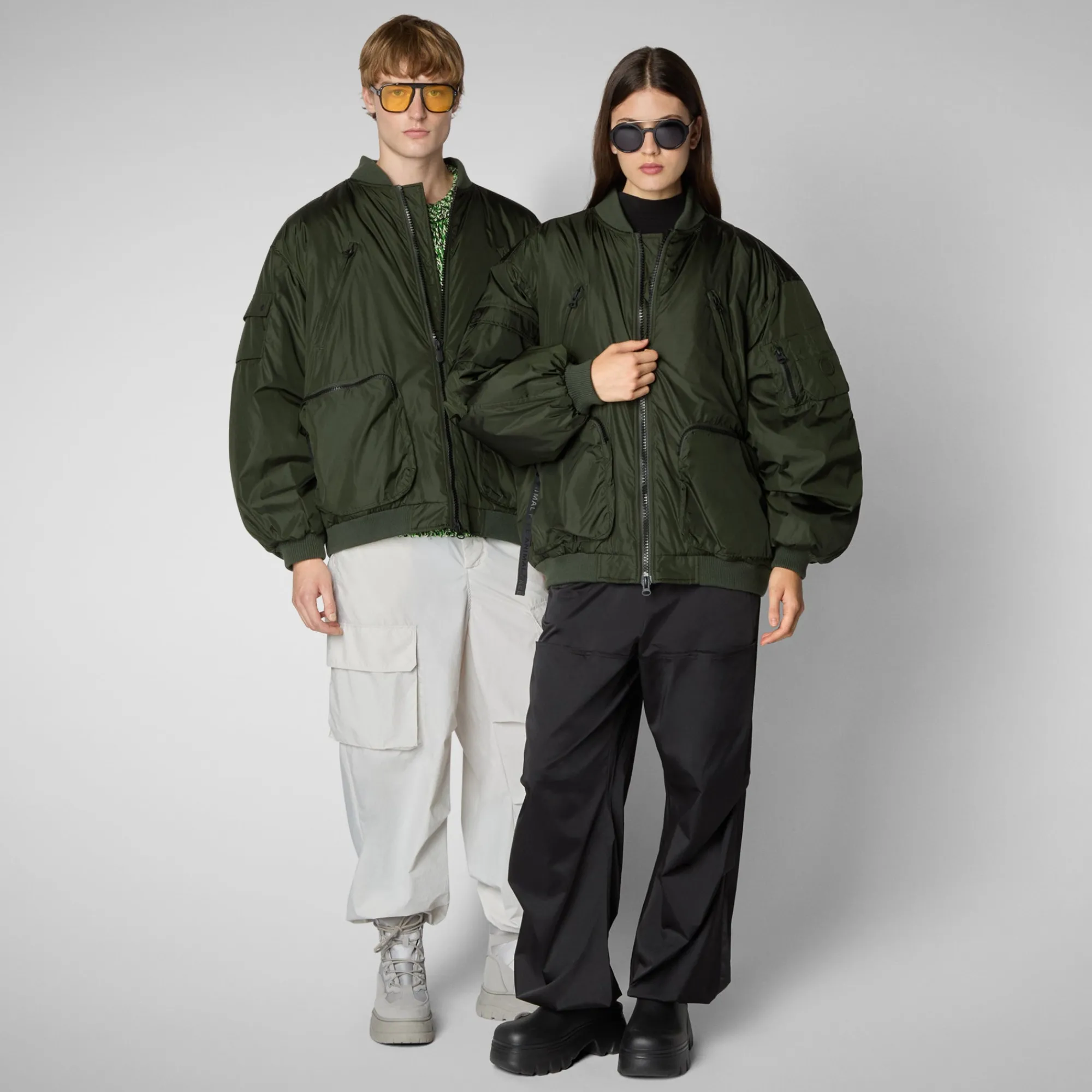 Save The Duck Jacken|Jacken>Unisex-Bomberjacke Usher In Tannengrün