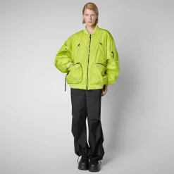 Save The Duck Jacken|Jacken>Unisex-Bomberjacke Usher In Limettengrün