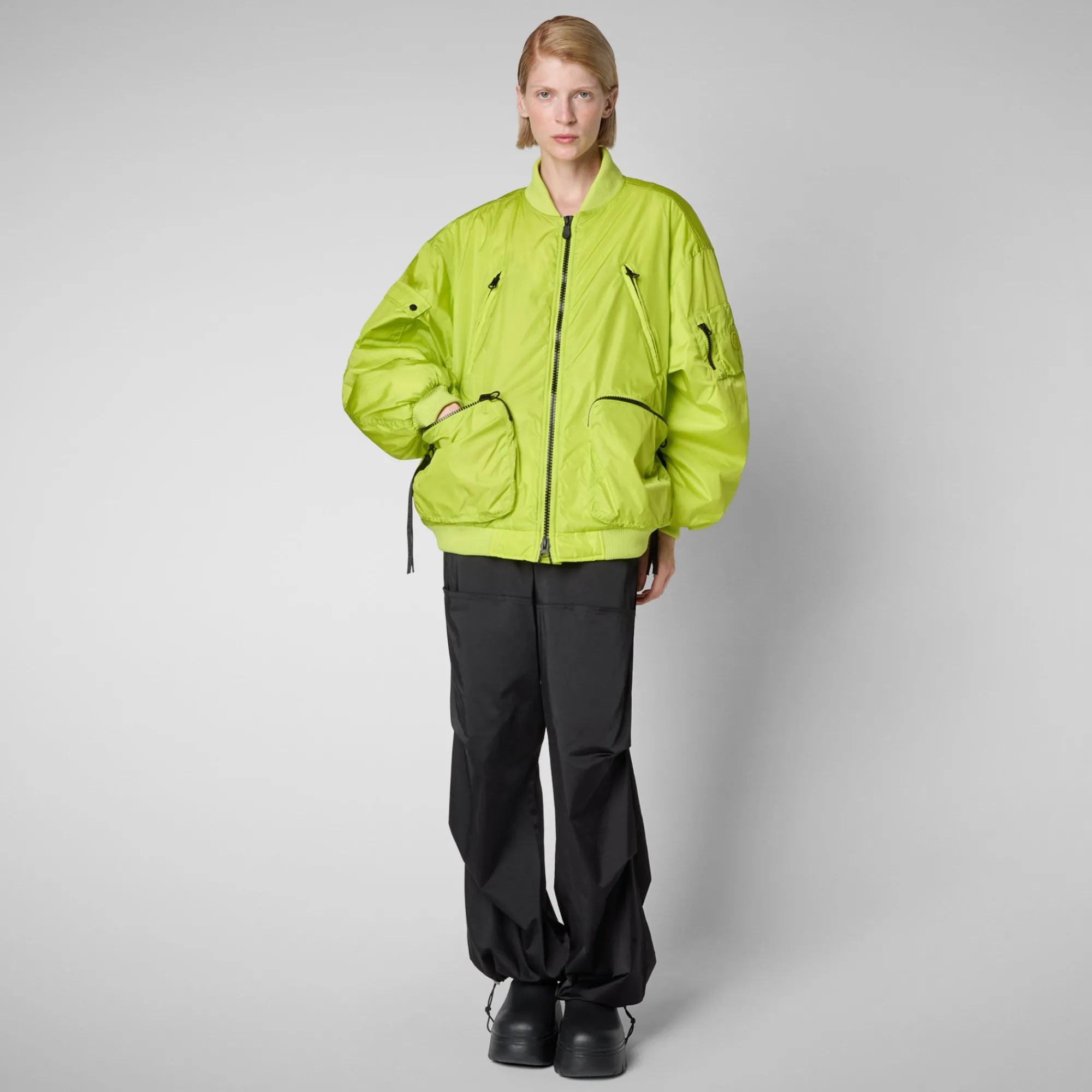 Save The Duck Jacken|Jacken>Unisex-Bomberjacke Usher In Limettengrün