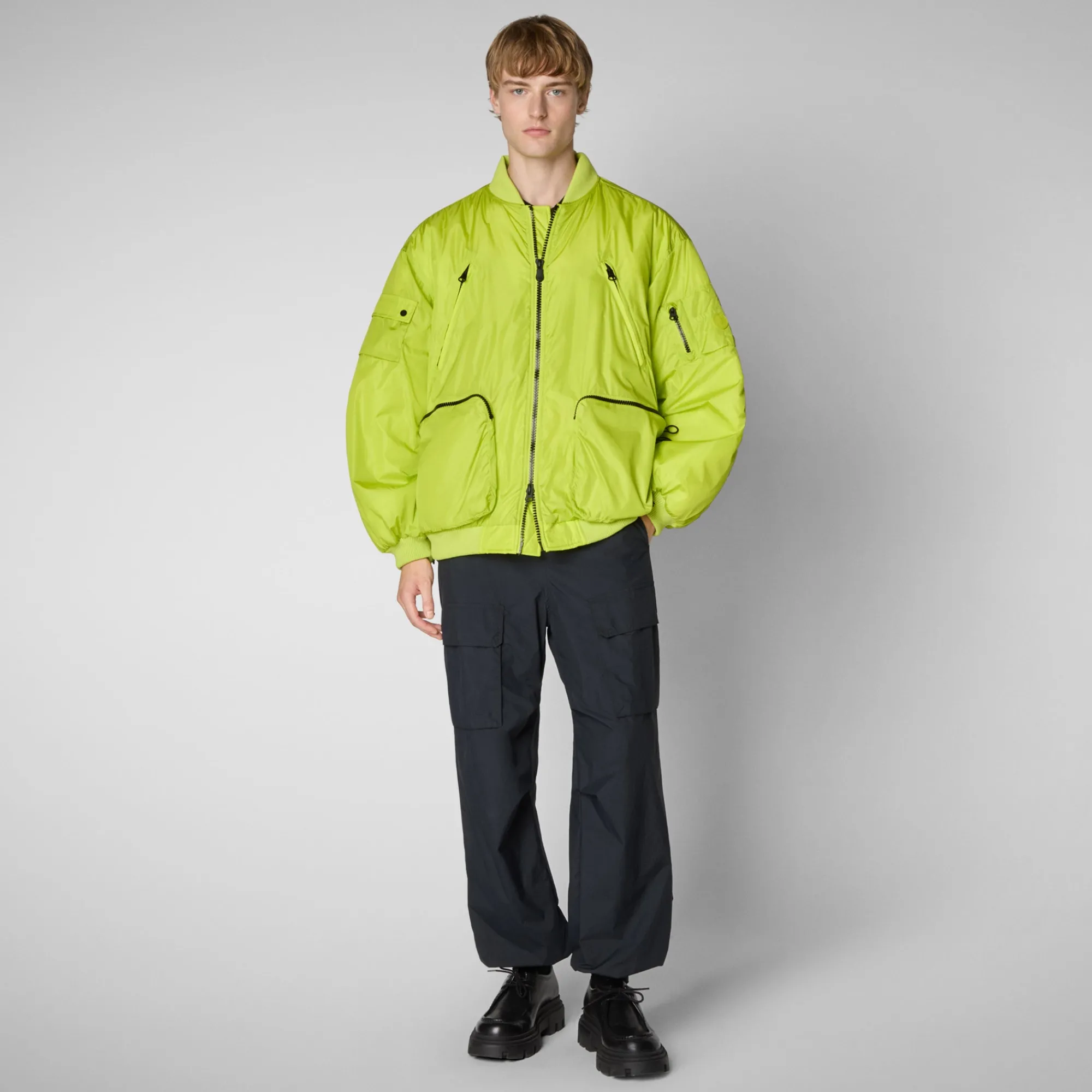 Save The Duck Jacken|Jacken>Unisex-Bomberjacke Usher In Limettengrün